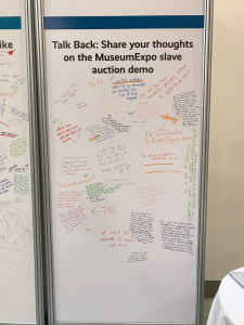 Picture of the comment board that appeared at the conference
